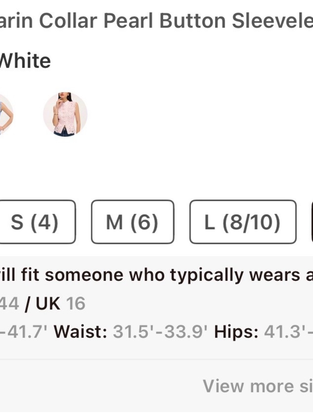 Commense Ivory Lace Mandarin-Collar Sleeveless Top - Picture 3 of 3